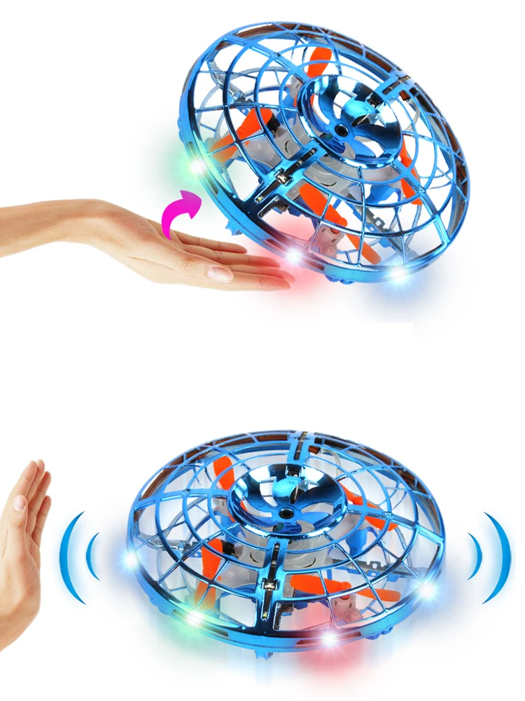 Мини Левитация-НЛО RC Летающий Дрон наземный двойной режим ручной зондирования Квадрокоптер flayaball RC вертолет индукционные игрушки для детей