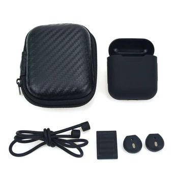 

5 in 1 Portable Case for Headphones Case for Hard Drive Earphone U Hard Disk Drive Case Black Mini Zippered Square Storage Bags