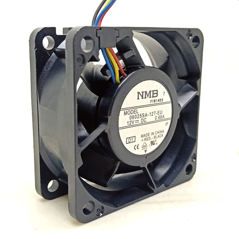 Pwm 60mm cooling fan For Nmb 6cm  6025 DC 12V large volume fan 06025sa-12t-eu 0.66A computer main board CPU chassis PWM Fan