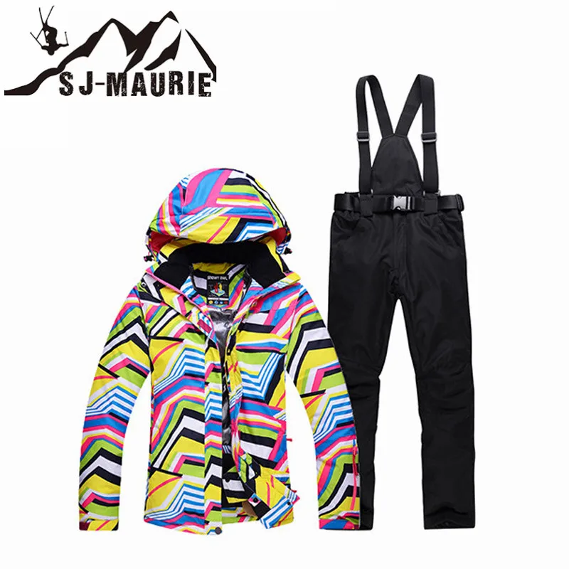 Новинка, зимний женский костюм для сноубординга, пальто, утолщенная лыжная куртка+ штаны, водонепроницаемая ветровка, теплая одежда для горного спорта