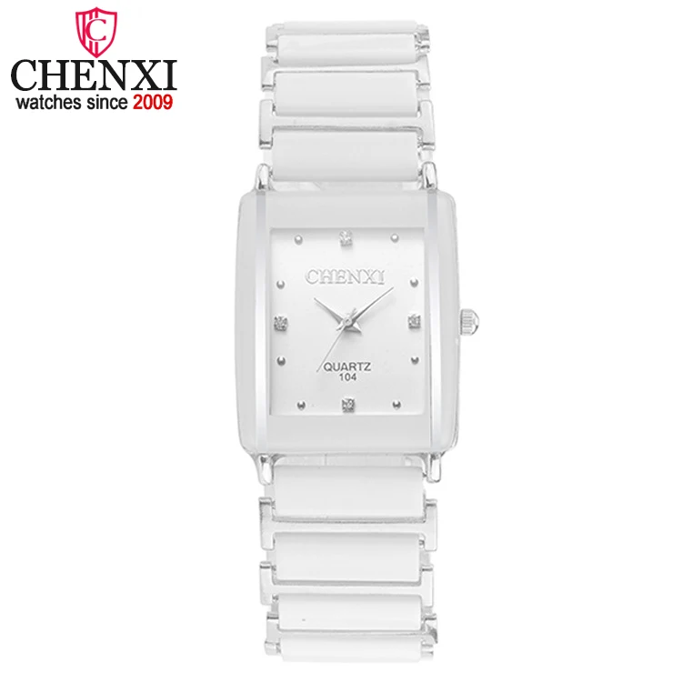 Men White 1pc CHENXI Роскошные Брендовые Часы для влюбленных мужские или женские кварцевые часы мужские анти-керамический ремешок водонепроницаемые женские наручные часы Мужские часы подарок - Цвет: Men White 1pc