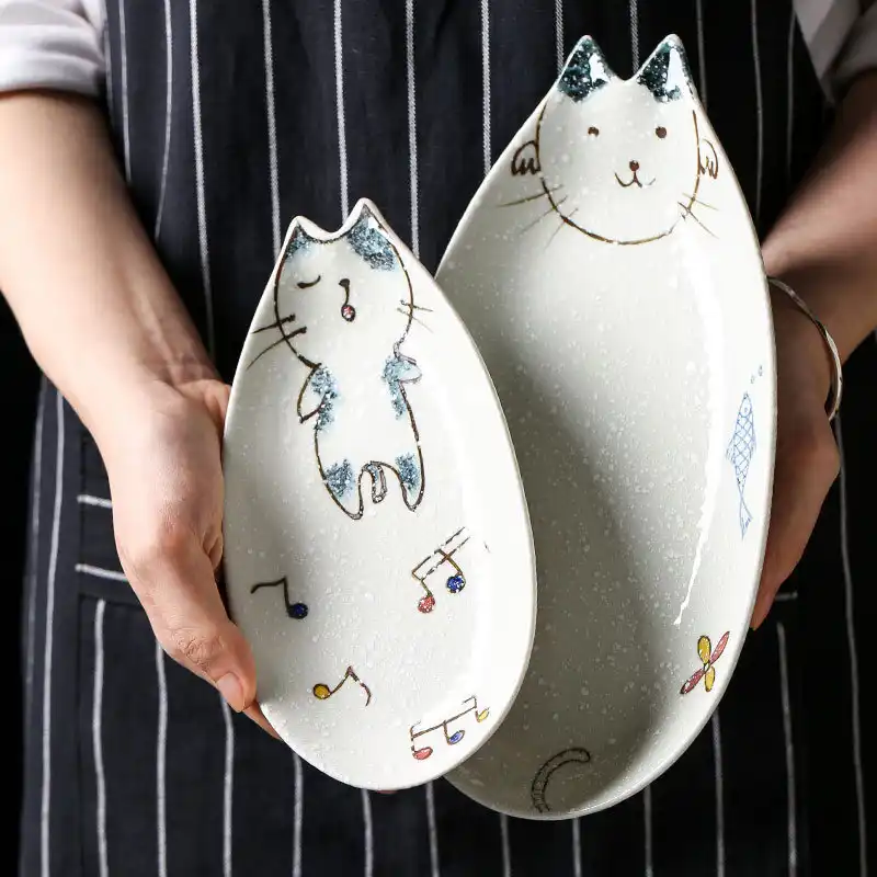 Bol De Service De Cuisine Japonais Plats Creatifs Mignons En Dessin Anime De Chat Plat D Originalite Ceramique Sushi Soja Assiette A Tremper Aliexpress