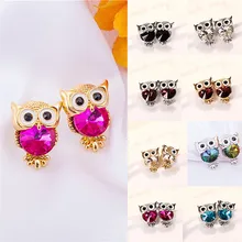 1 пара, модные Кристальные серьги с совой, популярные серьги с цирконием кубической огранки, ювелирные изделия для женщин
