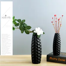 Ваза в скандинавском стиле классическая черная/белая керамическая креативная Цветочная ваза для дома ваза для свадебного украшения подарок AA