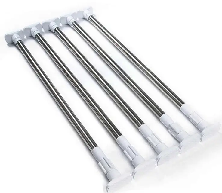 

85CM To 150CM Shower Curtain Rod Adjustable Stainless Steel Spring Tension Rod Rail for Clothes / Towels / Curtains