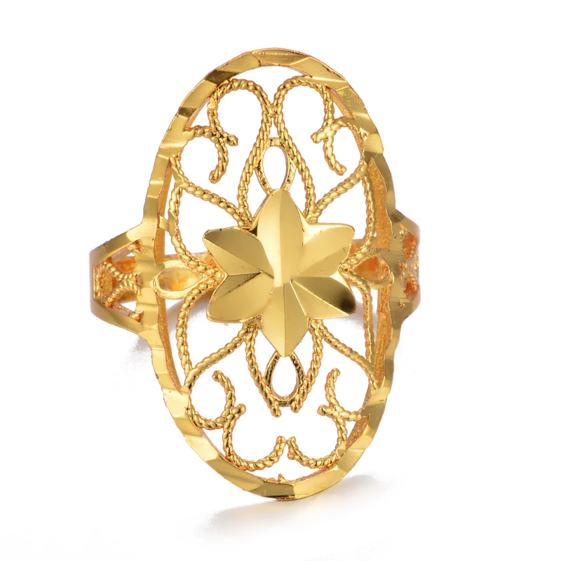 Африканское кольцо с цветами дубая для женщин и девушек золотые арабские