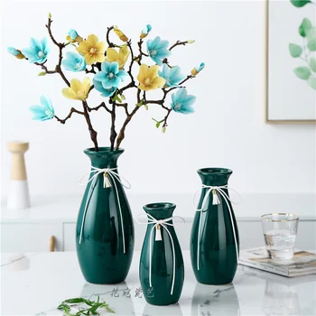 

Nordic Green Ceramic Vase Living Room White Flower Pot Centerpieces For Weddings Ome Decoration Accessories