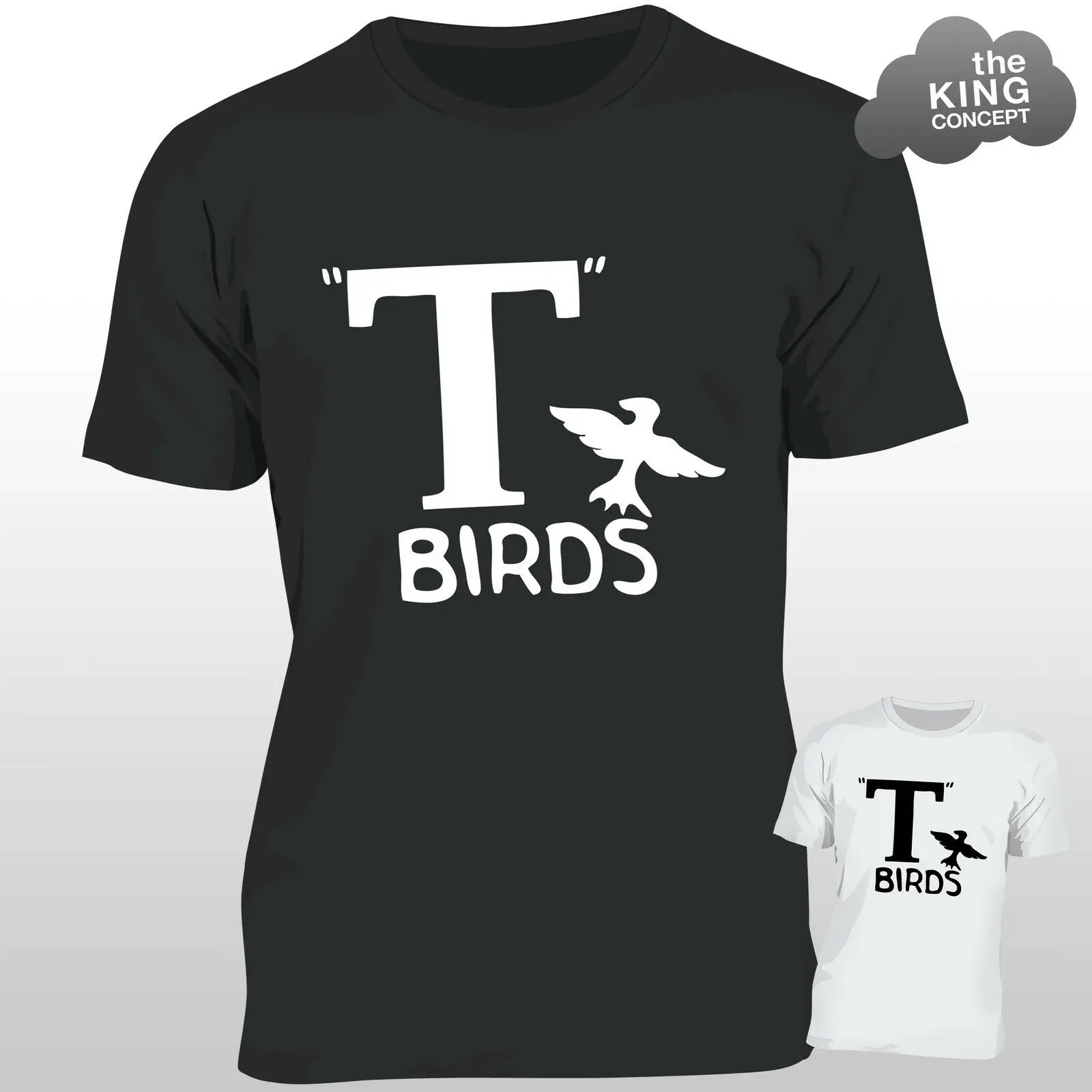 T Birds футболка Черная куртка T-Bird John Travolta Transfer Stag Night men