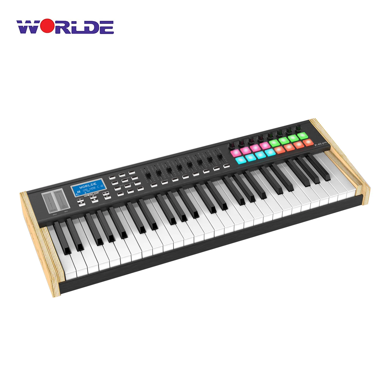 На выбор P-49 Pro 49-ключ USB MIDI контроллер клавиатуры ЖК-дисплей Дисплей с 49