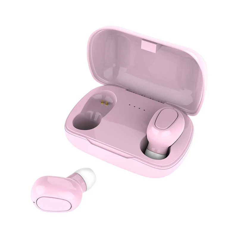 Наушники с двойным шумоподавлением дешевые беспроводные наушники для занятий спортом в тренажерном зале Tws Bluetooth гарнитура беспроводные наушники - Цвет: pink