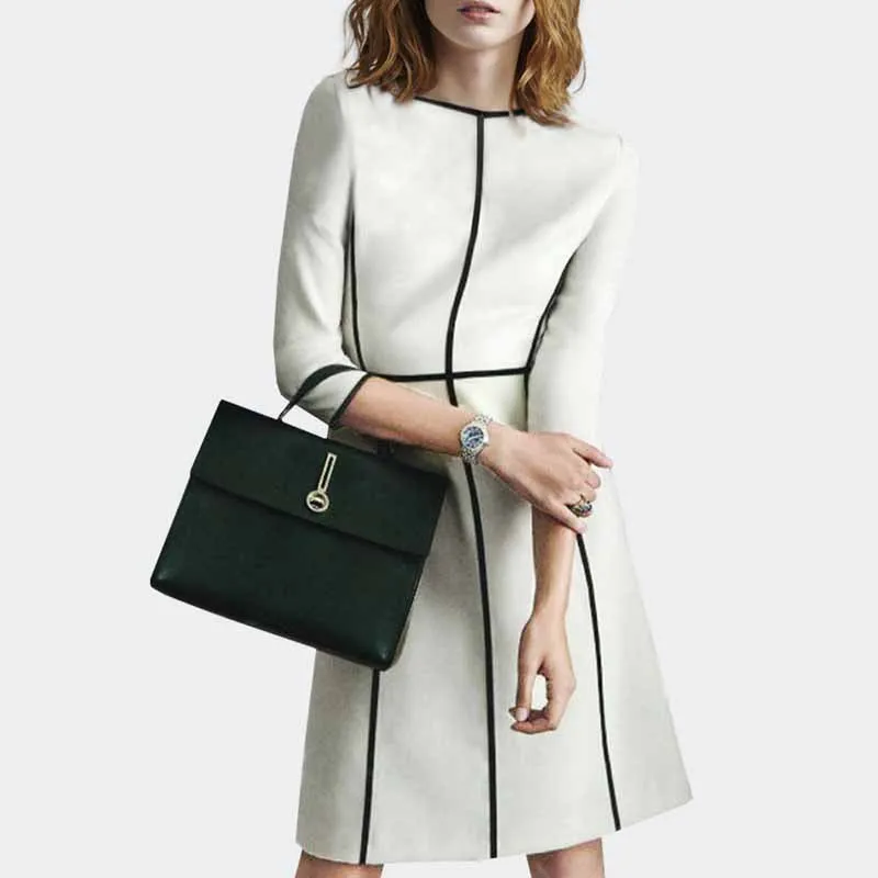 

Elegant Goddess-Style Three-quarter-length Sleeve Dress Mid-length 2019 Debutante Spring And Autumn Waist Hugging Slimming A- li