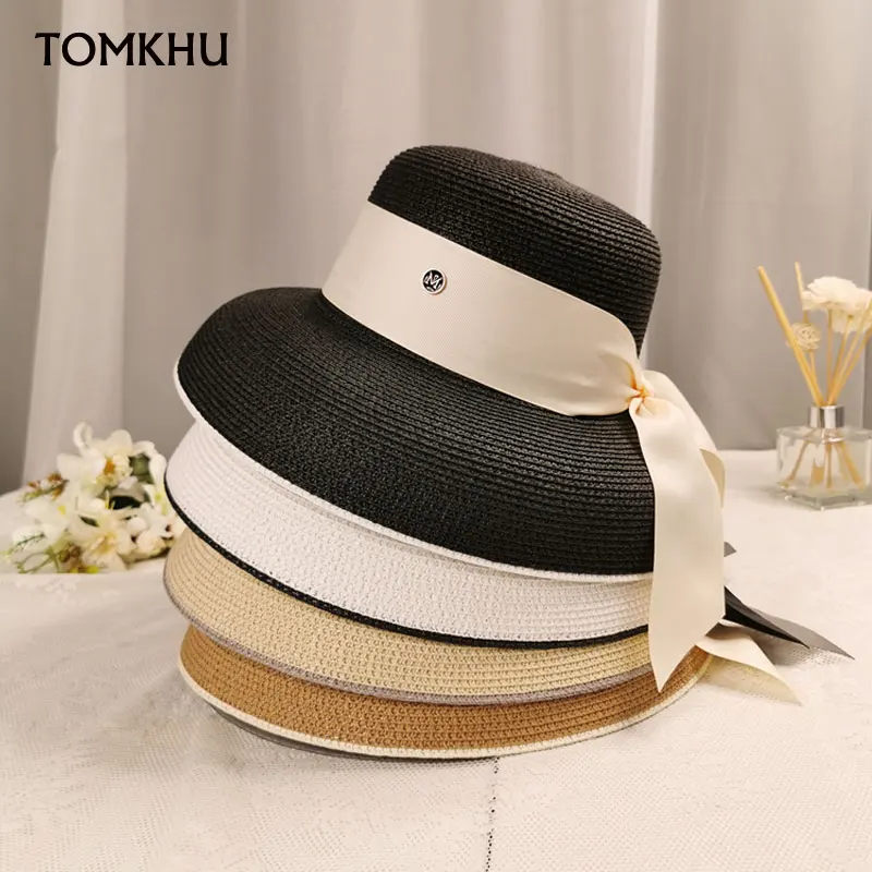 Chic Straw Hat with Black Band Noir & Straw Hat | Stylish Accessory | Olive & Cocoa main image 4