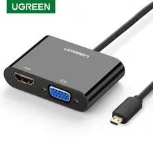 Adaptateur Ugreen Micro HDMI vers HDMI VGA avec Port Audio Micro USB 3.5mm pour convertisseur de câble Micro HDMI vers HDMI VGA(China)