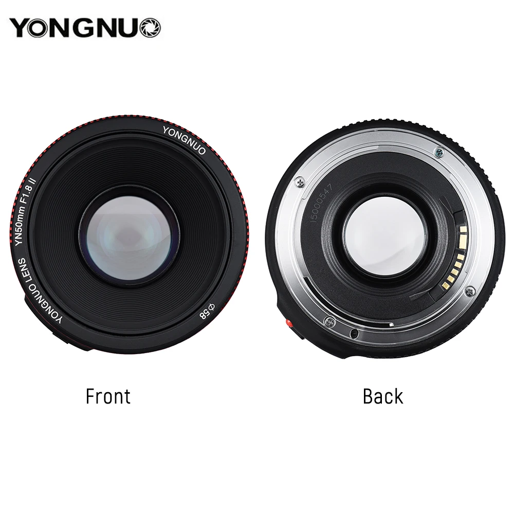 Светодиодная лампа для видеосъемки YONGNUO YN50mm F1.8 II Стандартный объектив с фиксированным фокусным расстоянием большой апертурой Автофокус 0,35 ближайший фокусное Длина для цифровой однообъективной зеркальной камеры Canon EOS 5DII 5diii 5DS 5DSR