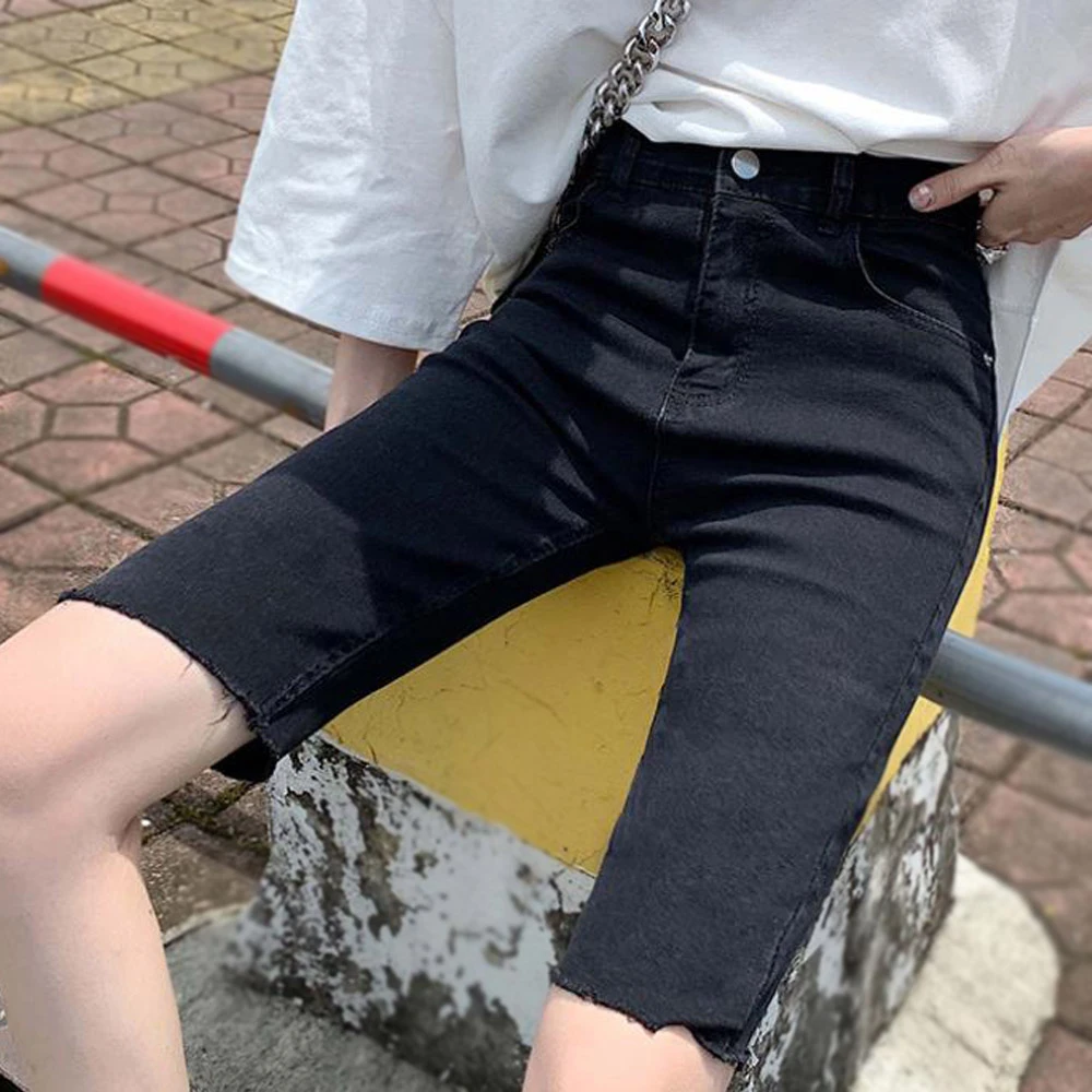 womens knee length jogger shorts