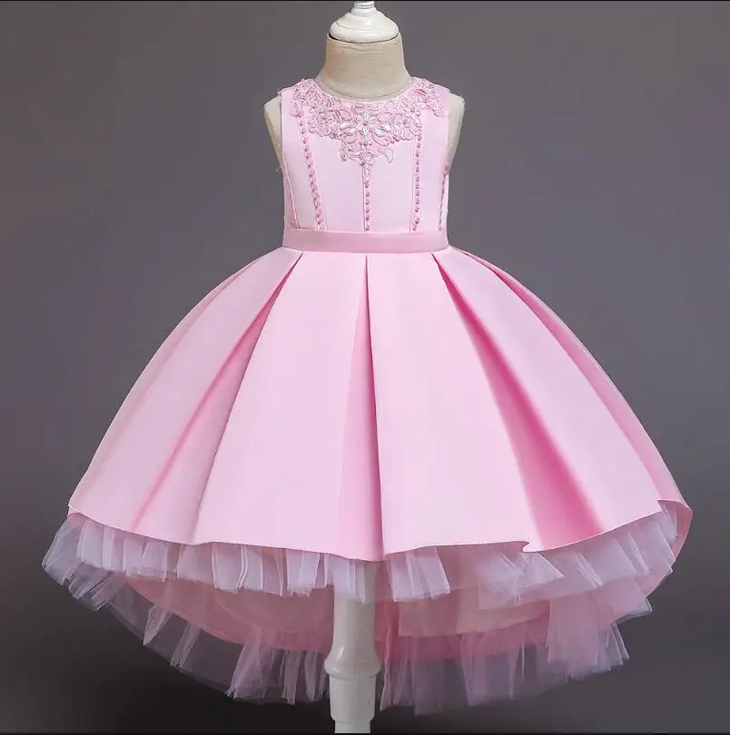 Girls Party Tutu Sundress Teenages Girls Flower Pearl Princess Dresses Wholesale
