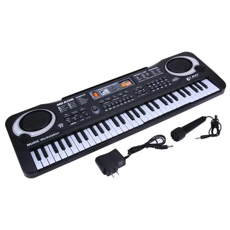 61 Keys Digital Music Electronic Keyboard Key Board Electric Piano Children Gift, US Plug