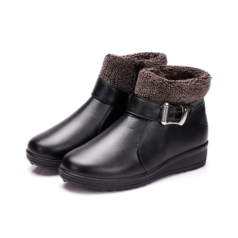 Ankle Boots With Fur Keep Warm Tenis Feminino Women Sport Shoes Women Tennis Shoes Female Athletic Sneakers winter hot Trainers - Цвет: Черный