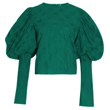 Женская блузка в горошек с рукавами-фонариками, Весенняя Осенняя рубашка, Blusas High Street