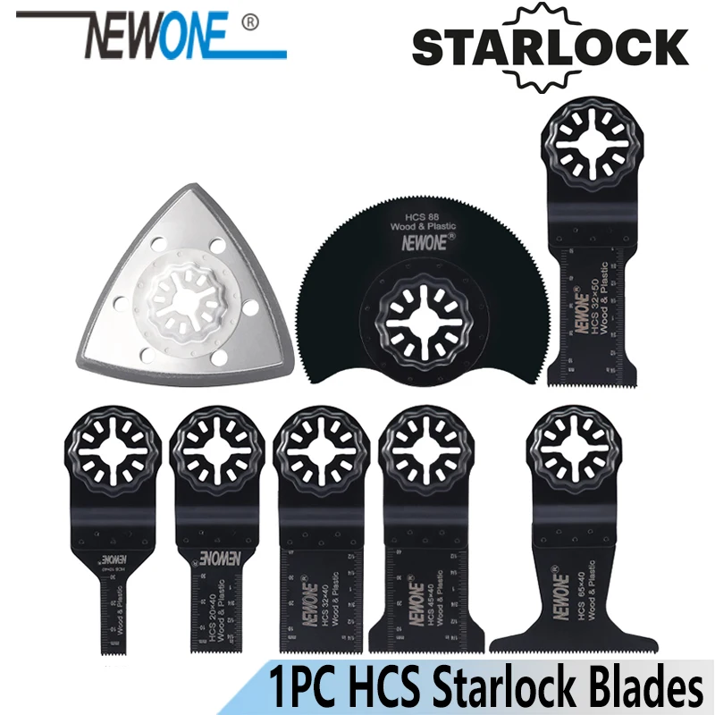 NEWONE-hojas de sierra Starlock de 10mm/20mm/32mm/45mm/65mm HCS, almohadilla de lijado semicircular para herramientas oscilantes eléctricas, herramienta múltiple