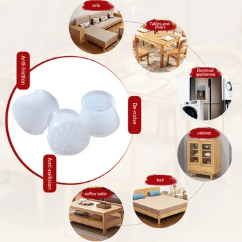 

4Pcs Silicone Chair Leg Caps Cover Table Desk Legs Cap Feet Pad Anti-slip Protector For Home Funiture Sillas Chair Leg Protector