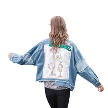 Рисунок из мультфильма куртка Ковбойское Свободное пальто женская прилив Befree жакет Harajuku Mujer одежда ривердейл куртки BTS комплекты с курткой для детей Для женщин