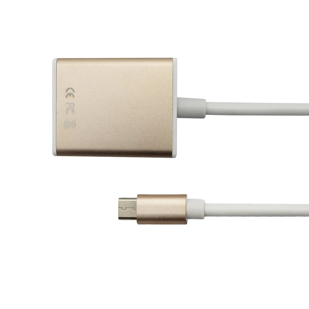 USB-C-VGA адаптер USB 3,1 type C USB-C папа-мама VGA адаптер кабель для нового Macbook 12 дюймов Chromebook Pixel Lumia 950XL