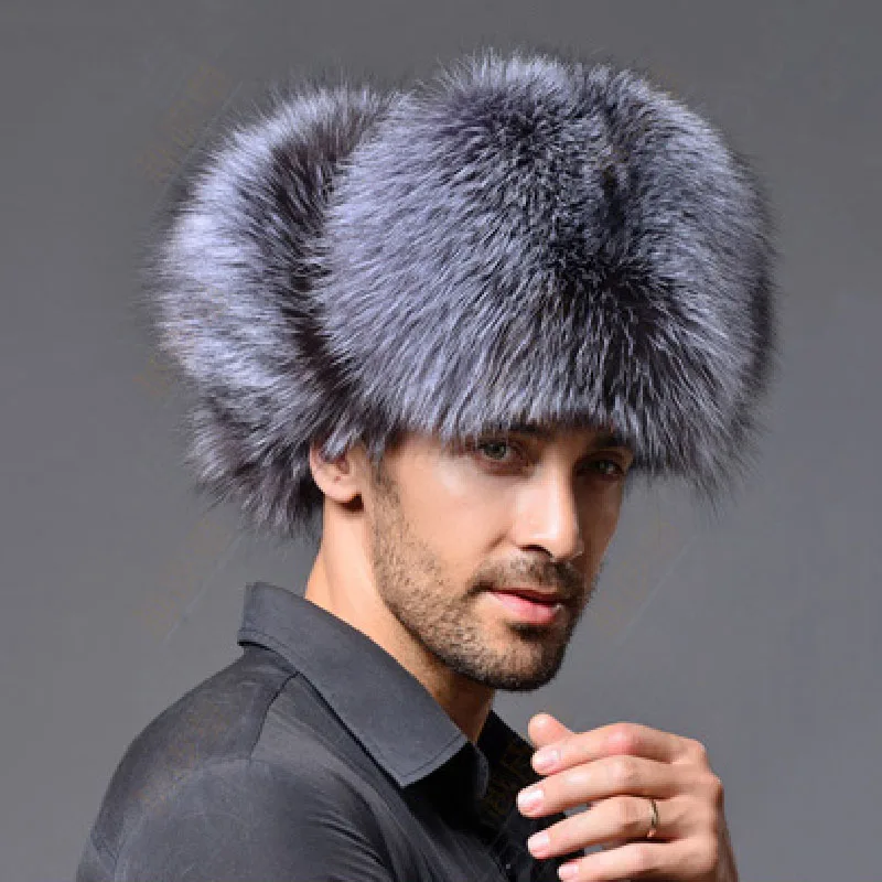 DRESSUUP зимние теплые шапки-бомберы, Мужская модная шапка из толстого меха лисы и енота, мужские мягкие шапки-бомберы из овчины, ветрозащитные уличные Лыжные шапки