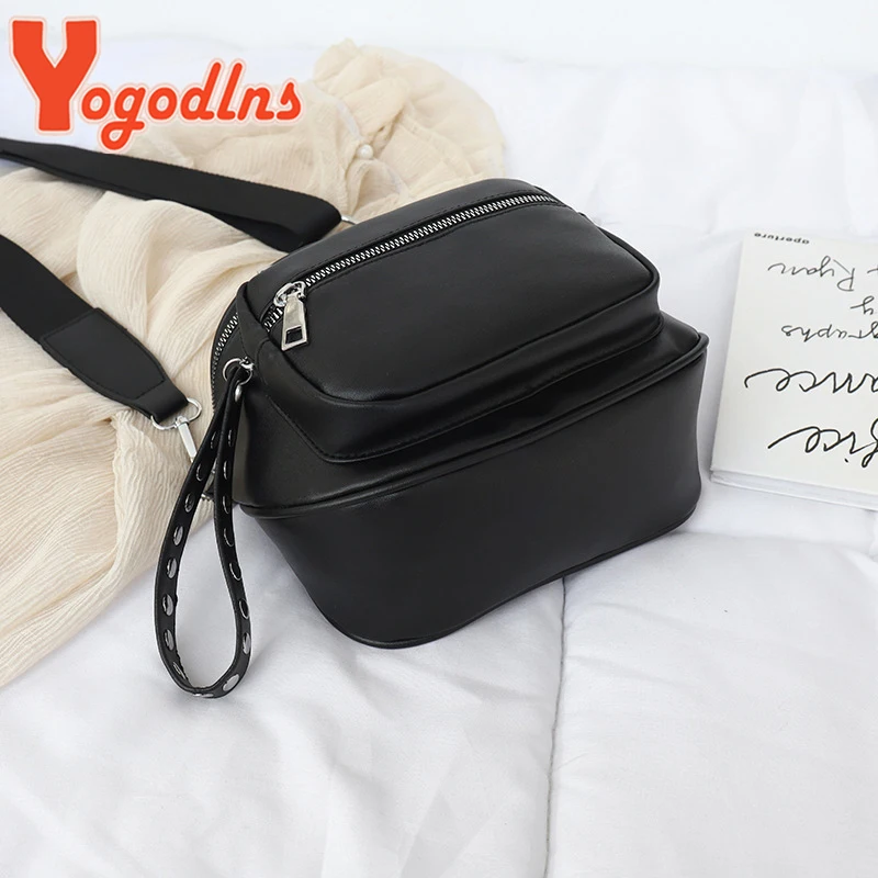 Yogodlns Fashion Shoulder Bag For Women PU Leather Bucket Bag Casual Small Round Shoulder Bags Brand Designer Lady Crossbody Bag