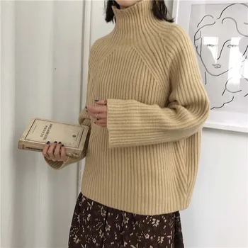 

NiceMix Turtleneck Thick Winter Sweater Women Solid Long Sleeve Pullover Female Winter Fashion Women pull femme