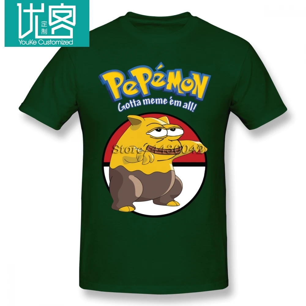

Pokemon Pepemon Frog Pepe T-shirt For Men Plus Size Cotton Team Tee Shirt 4XL 5XL 6XL Camiseta