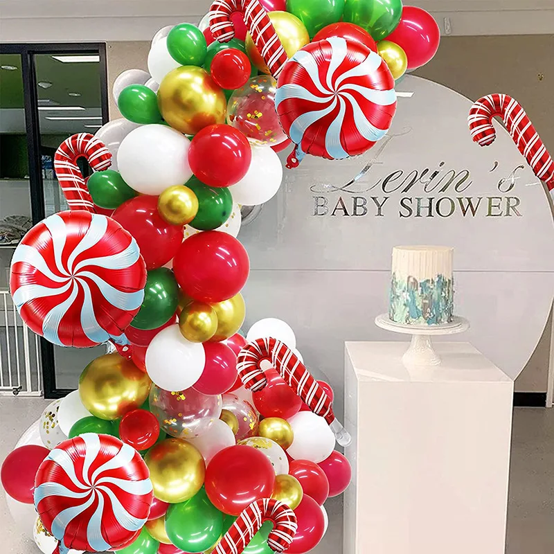 Weihnachten Ballon Bogen Grün Gold Rot Box Süßigkeiten Luftballons Girlande Kegel Explosion Stern Folienballons Neujahr Weihnachten Party Dekor – Detail 25