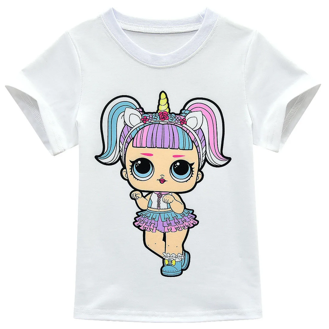 Girls Lol Tops Summer Short Sleeves T-Shirts for Girl T Shirt Kids Christmas Tees Toddler Birthday Gift Cartoon Clothes Cute |