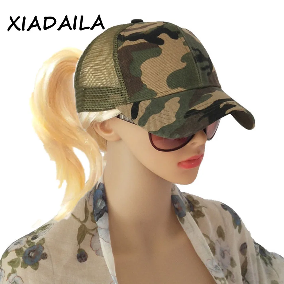 Wanita Ekor Kuda Bisbol Cap Bun 