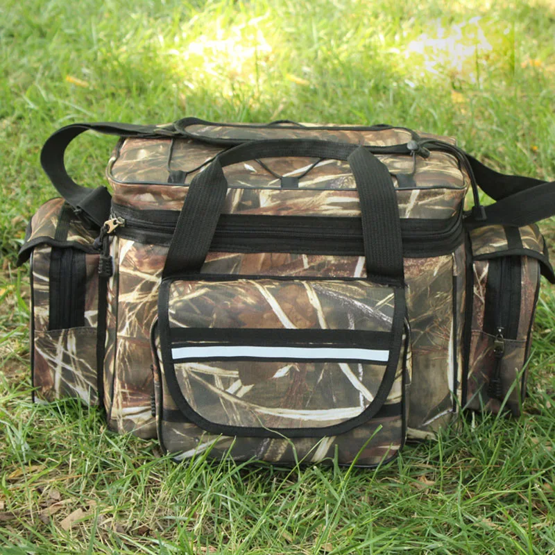 Camouflage Открытый Многофункциональный рыболовный мешок катушка приманка сумка рыболовный рюкзак Катушка Чехол камуфляж 3 слоя рыболовные снасти сумка для хранения - Цвет: Camouflage