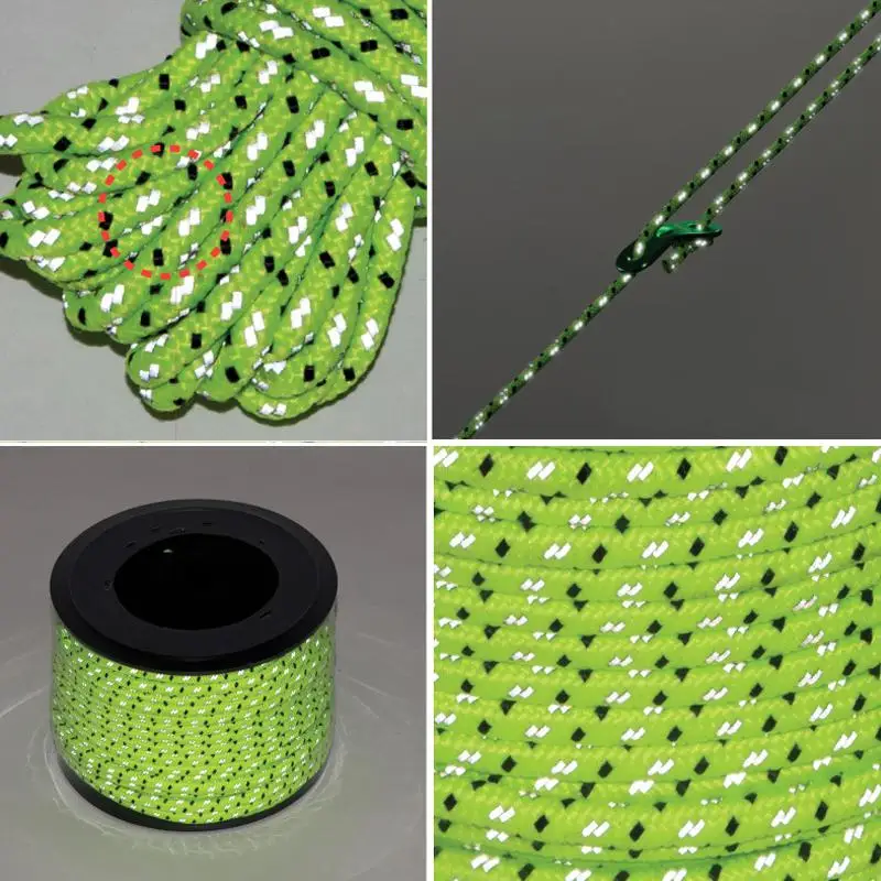 MeterMall 50M Multi-Use High-Visibility Nylon Safe Reflective Rope Survival Cord for Camping Tent Outdoor Packaging
