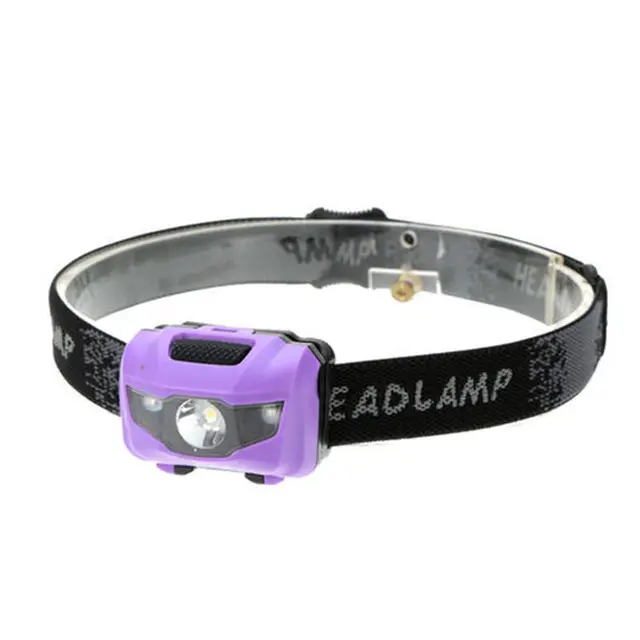 COB LED Headlight AAA battery Mini headlamp Head Light Torch Lamp Fishing mini Small Bright High Power Lantern Lampe for Camping Purple