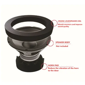 

4pcs Soundproof Cotton Black Woofer Foam Pad Adapter Ring Sound Noise Wave