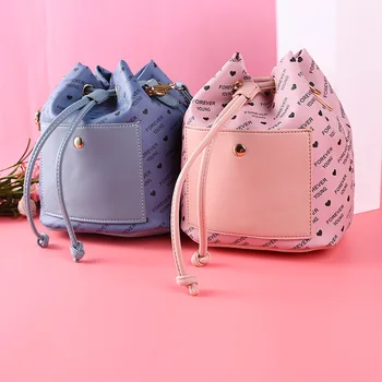 

Bucket Bag 2020 New Style Women's Bag Casual Handbag Single-Shoulder Crossbody Bag Drawstring Bag