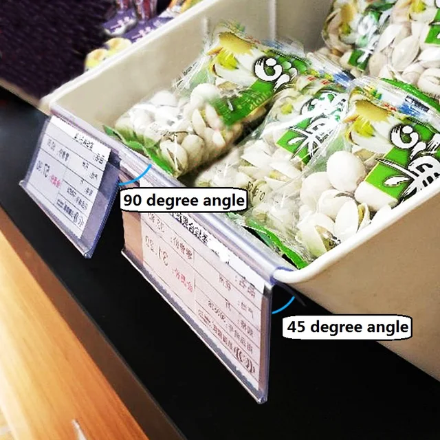 100Db Műanyag Árcédula Jelző Címke Megjelenítő Klip Tartó A Szupermarket Áruházához Cukorkák Snack Kosár