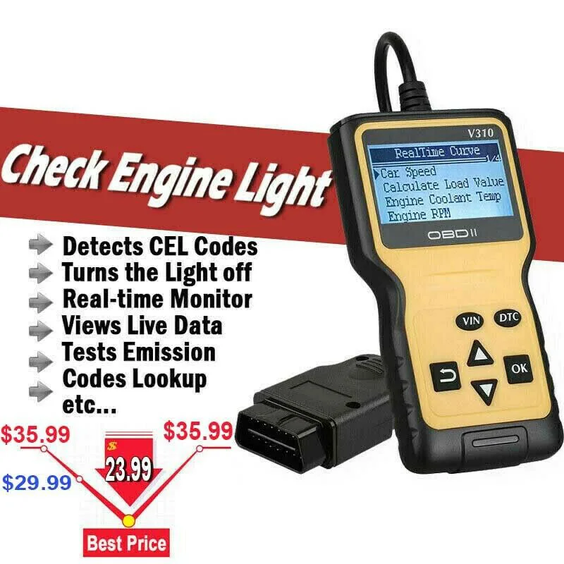 A+ Check Engine Light Turn off OBD2 II Code Reader Diagnostic Reset Scanner Tool Made of high quality material, durable