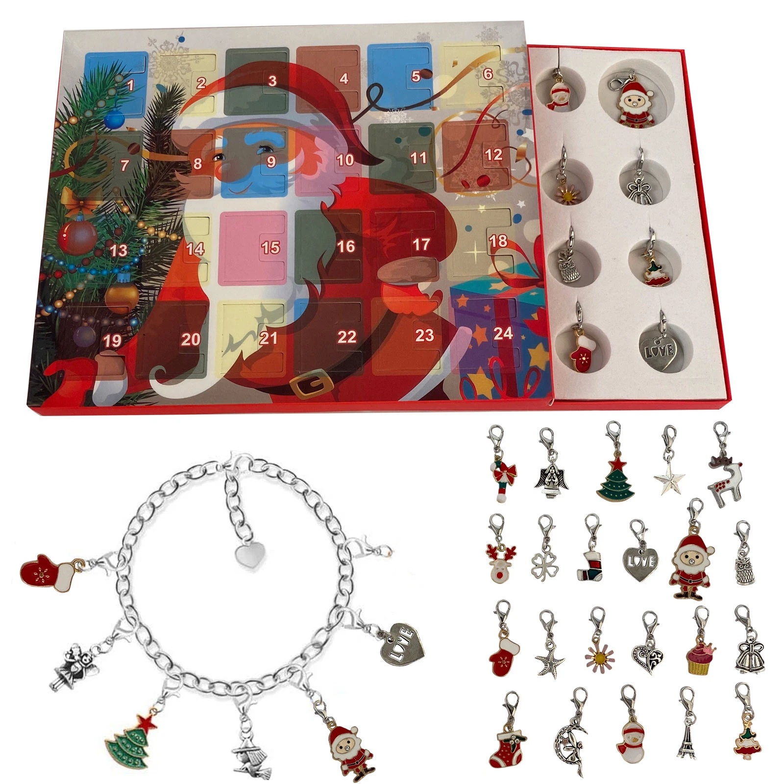 Advent Calendar 2022 Christmas Countdown Calendar 24 Days Countdown For 1 Christmas Gift Box Diy Kit (23 Pendants +1 Bracelet) - Advent Calendars - Aliexpress