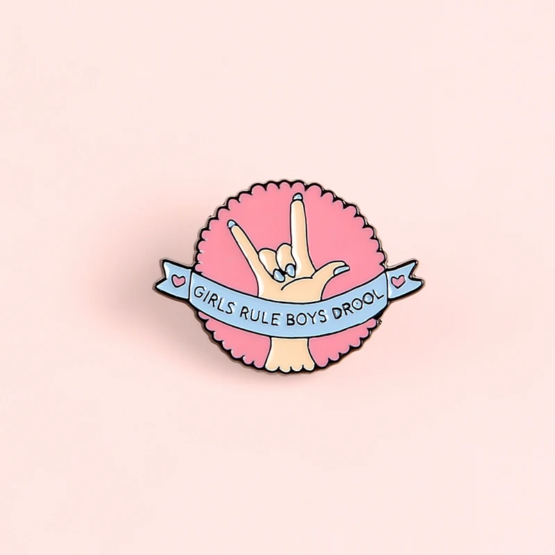 Femminista-dello-smalto-pins-Ragazze-Regola-Ragazzi-Sbavare-badge-spille-Love-you-gesto-Risvolto-Giubbotti-cappello (2)