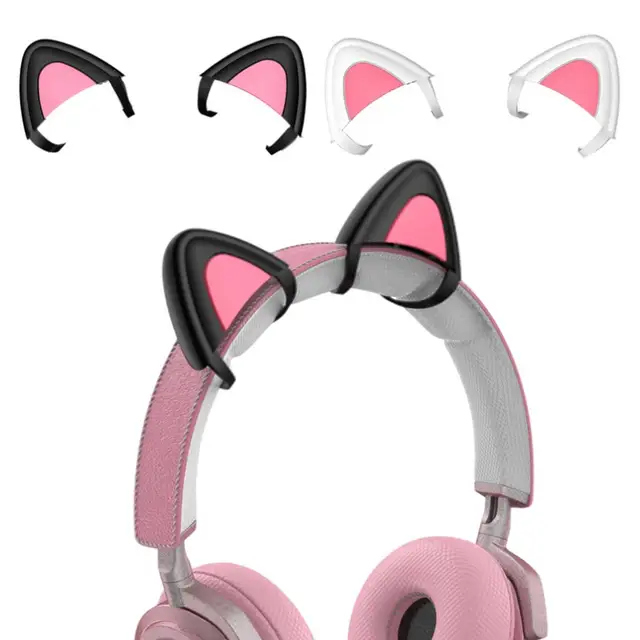 Cute Pink Headphones Accessories Cat 