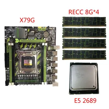 

X79G Motherboard LGA2011 Mainboard E5 2689 CPU 4x8G DDR3 RAM PCI-E NVME M.2 SSD AXYB