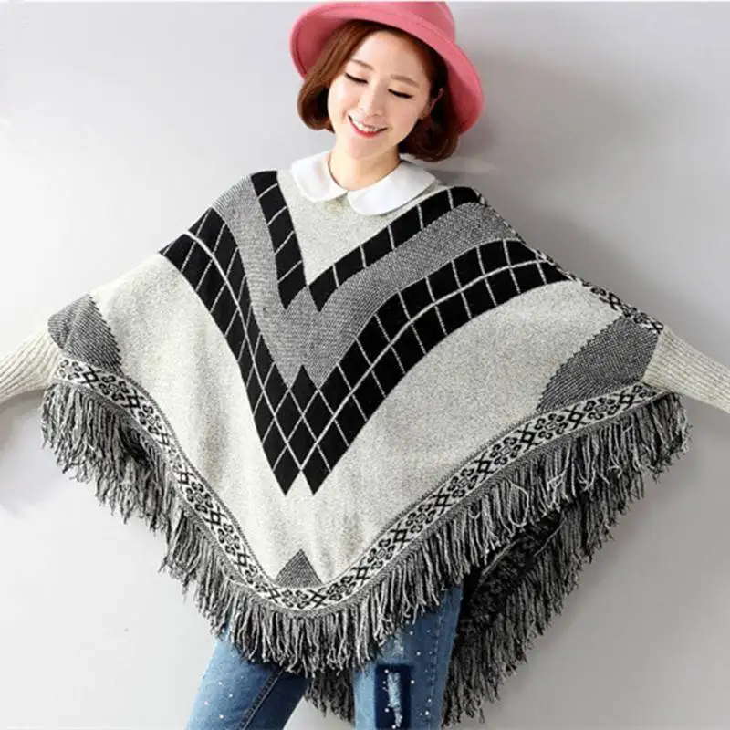 Women's Fashion Tassel Plus Size Loose Pullover Long Sweaters Vintage Print Autumn Winter Clothing Clothes New Styles 2018 | Женская