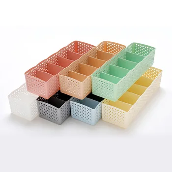 

Hollow 5 Grids Storage Basket Plastic Storage Box Underwear Socks Storage Drawer Holder Home Storage Organizer