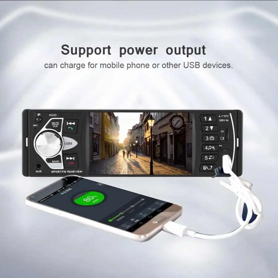 Автомобильный MP4 MP5 4,1 дюймов HD Bluetooth Handsfree автомобильный MP5 плеер Видео Воспроизведение fm-радио AUX TF пульт дистанционного управления с USB автомобилей