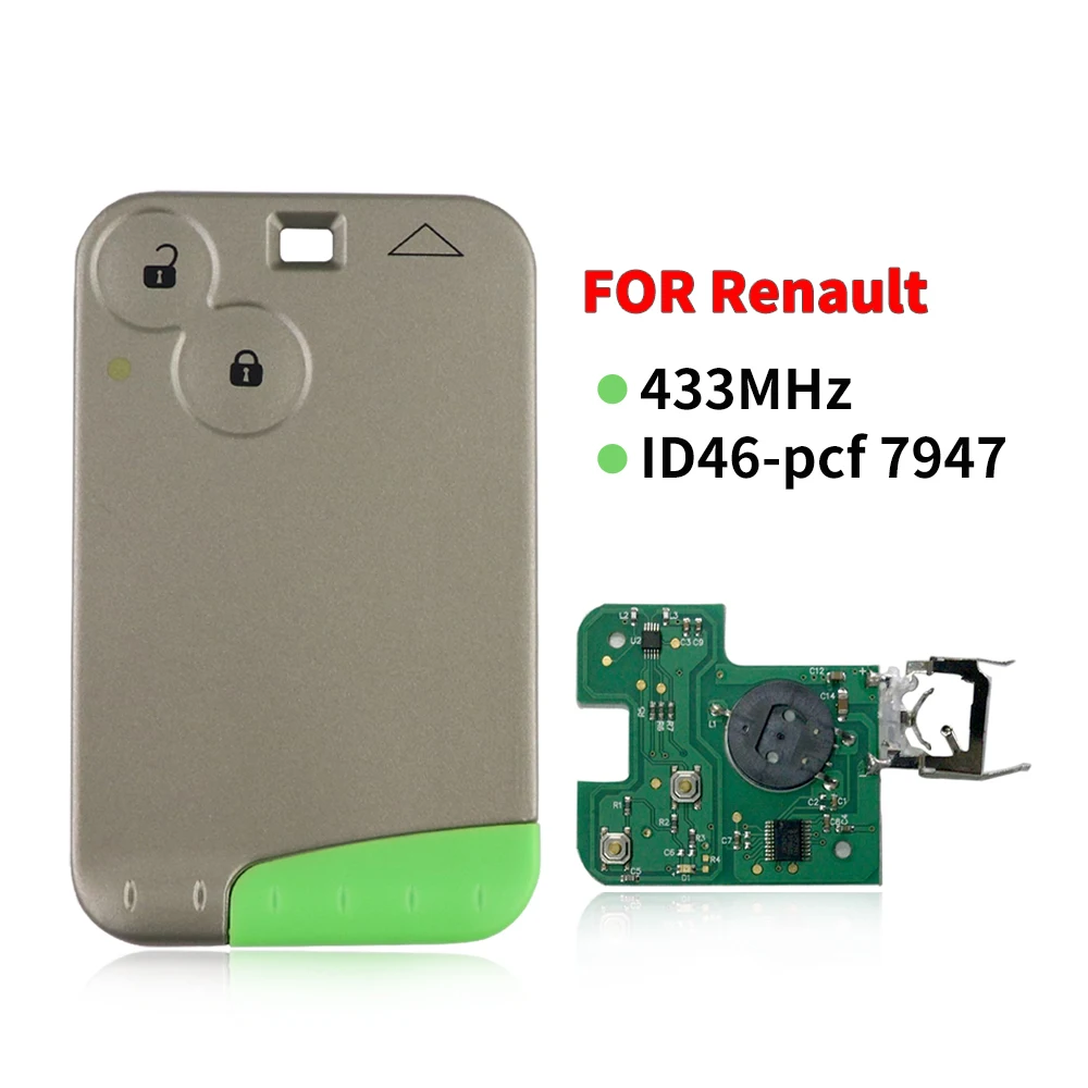 Chiave/Telecomando Per Renault Laguna Espace 2001-2006 Vel-satis 2002-2009 Keyless Entry - 2 Pulsanti Smart Card Remote 433mhz Pcf7947 Chip Renault - Hfe8541bf26cb4788a7aef9eff60d4748f