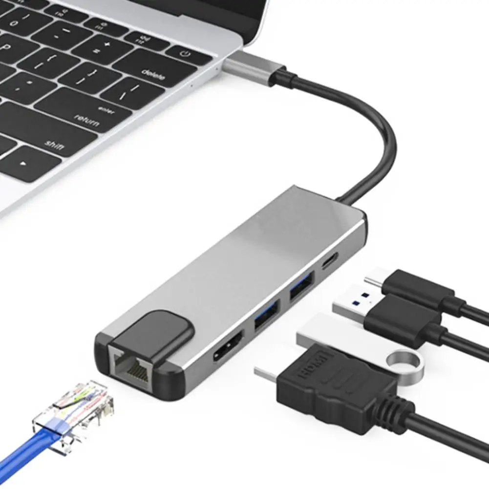 

5 IN 1 HUB Multi USB Splitter 3 Port Expander Multiple USB 3 HUb Use Power Adapter USB3.0 Hub with Switch For PC Accessories